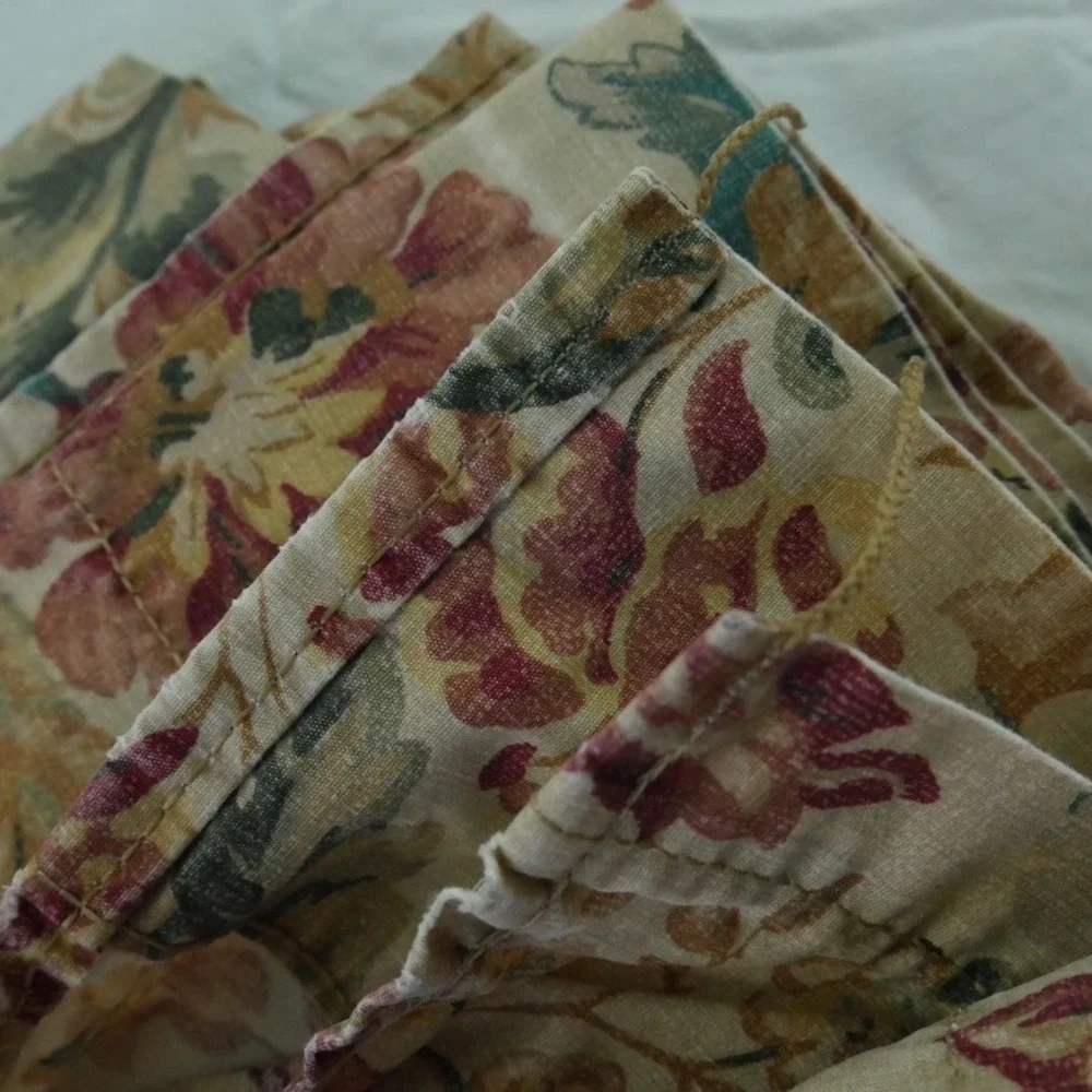 Vintage Ralph Lauren Highgate Woods King Flat Sheet Floral Chintz Cotton USA